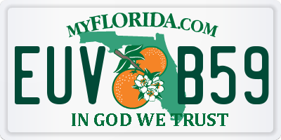 FL license plate EUVB59