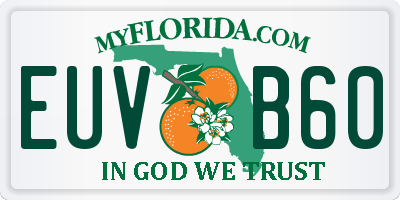 FL license plate EUVB60