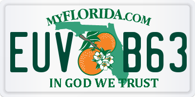 FL license plate EUVB63