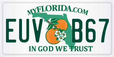 FL license plate EUVB67