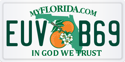 FL license plate EUVB69