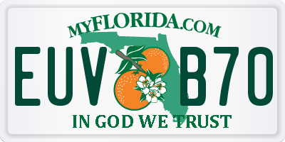 FL license plate EUVB70