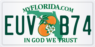 FL license plate EUVB74