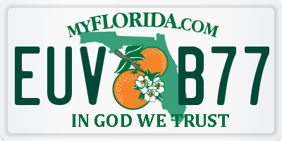 FL license plate EUVB77