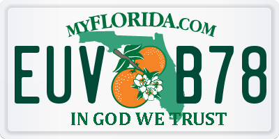 FL license plate EUVB78