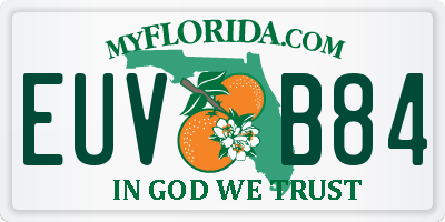 FL license plate EUVB84