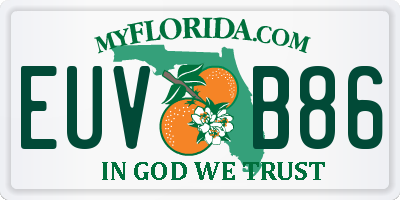 FL license plate EUVB86
