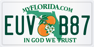 FL license plate EUVB87