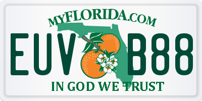FL license plate EUVB88