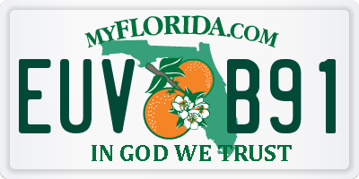 FL license plate EUVB91