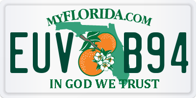FL license plate EUVB94
