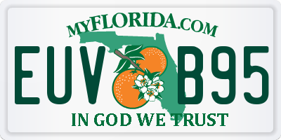 FL license plate EUVB95