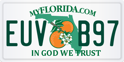 FL license plate EUVB97