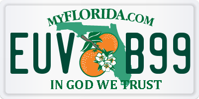 FL license plate EUVB99