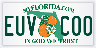 FL license plate EUVC00