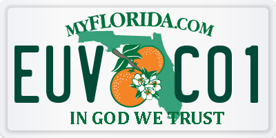 FL license plate EUVC01