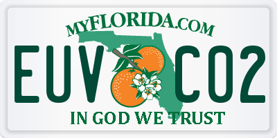 FL license plate EUVC02