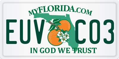 FL license plate EUVC03