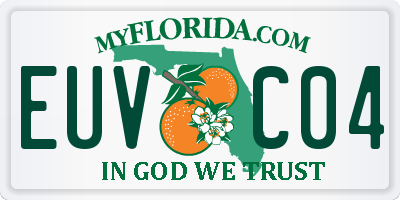FL license plate EUVC04
