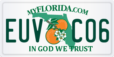 FL license plate EUVC06