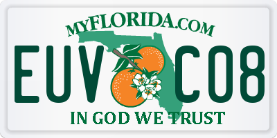 FL license plate EUVC08