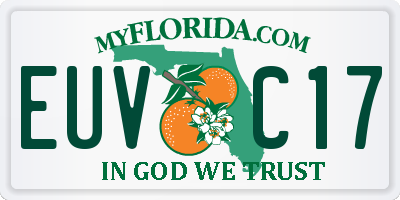 FL license plate EUVC17