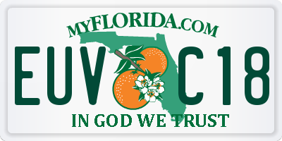 FL license plate EUVC18