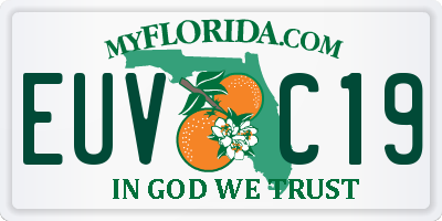 FL license plate EUVC19