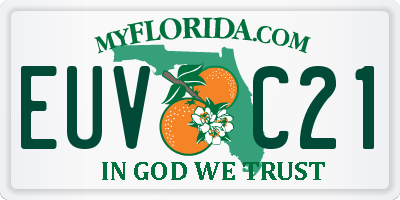 FL license plate EUVC21