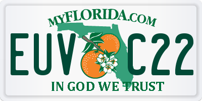 FL license plate EUVC22
