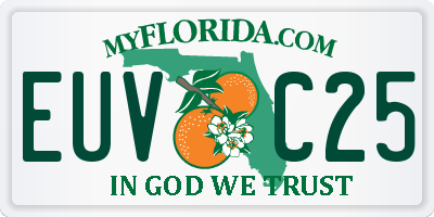 FL license plate EUVC25