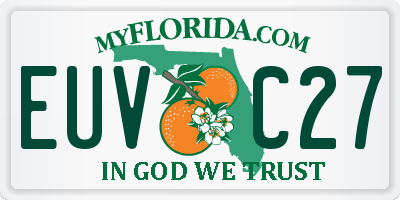 FL license plate EUVC27