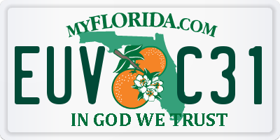 FL license plate EUVC31
