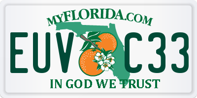 FL license plate EUVC33