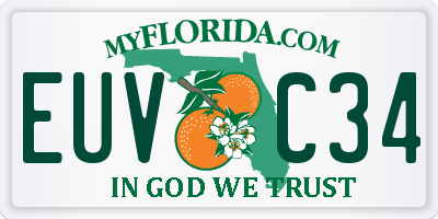 FL license plate EUVC34