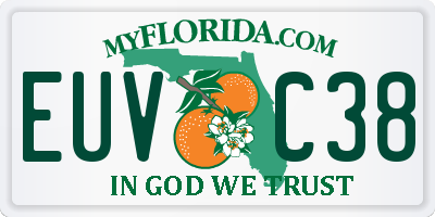 FL license plate EUVC38