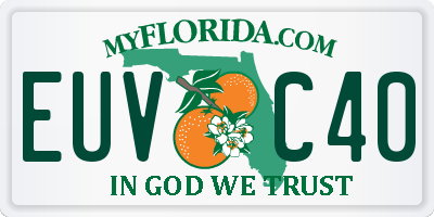 FL license plate EUVC40