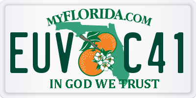 FL license plate EUVC41