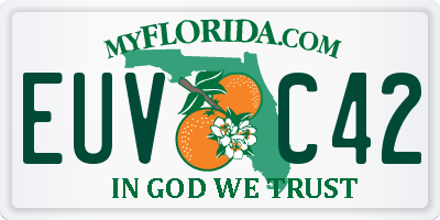 FL license plate EUVC42