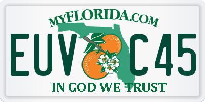 FL license plate EUVC45