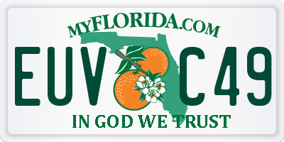 FL license plate EUVC49