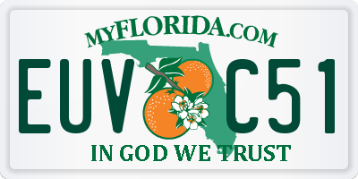 FL license plate EUVC51