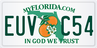 FL license plate EUVC54