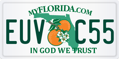 FL license plate EUVC55
