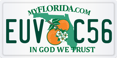 FL license plate EUVC56
