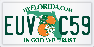 FL license plate EUVC59