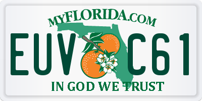 FL license plate EUVC61
