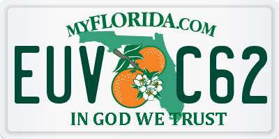 FL license plate EUVC62