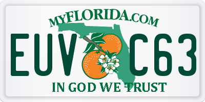 FL license plate EUVC63