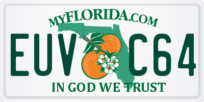 FL license plate EUVC64